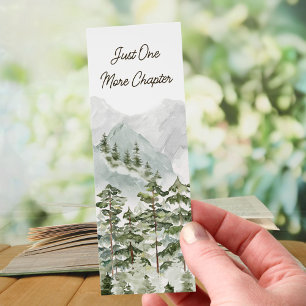 Reading Quote Watercolor Pine Forest and Mountain Bookmarks