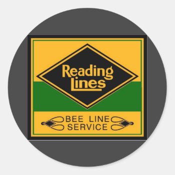 Reading Railroad  Bee Line Service Classic Round Sticker by stanrail at Zazzle