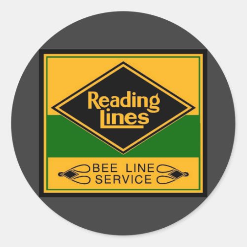 Reading Railroad Bee Line Service Classic Round Sticker