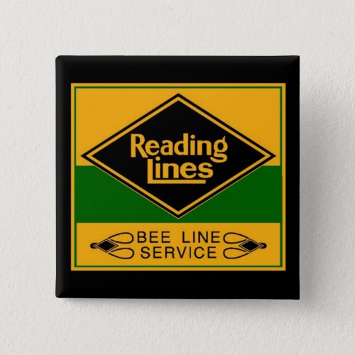 Reading Railroad Bee Line Service Pinback Button