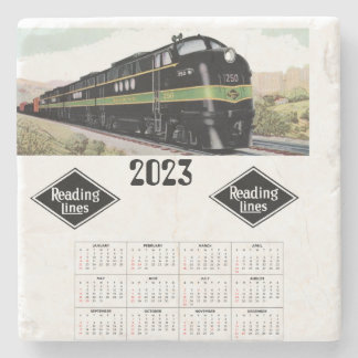 Reading railroad calendar        stone coaster