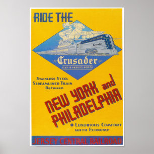 Reading Railroad Crusader Train 1937 Poster