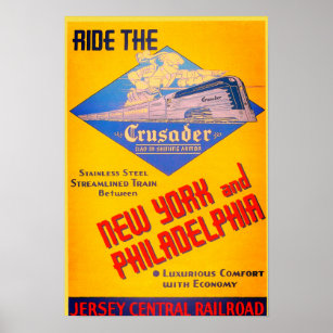 Reading Railroad Crusader Train 1937 Poster