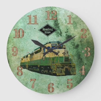 Reading Railroad Gp-30 #3601    Large Clock by stanrail at Zazzle