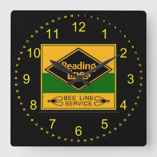 Reading Railroad Lines, Bee Line Service Wall Square Wall Clock