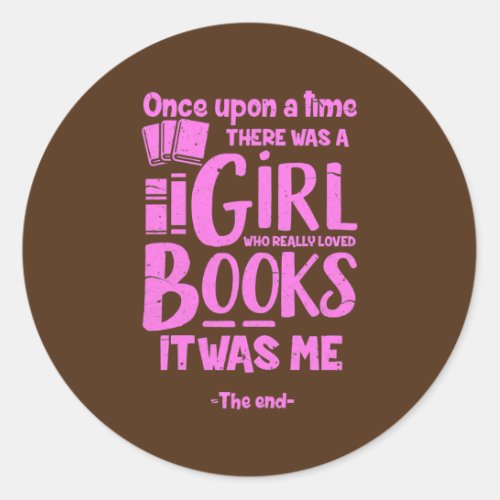Reading Reader Books Girl Book Lovers Distressed  Classic Round Sticker