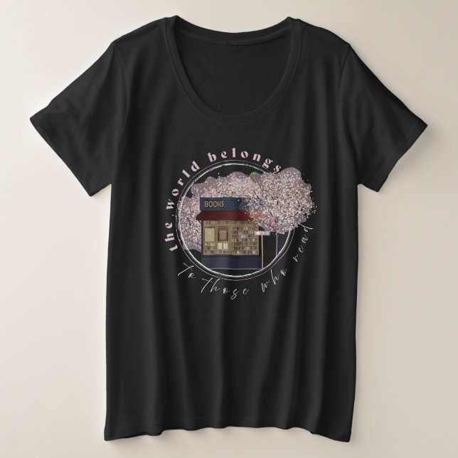 Reading, Reading Lovers, Librarian Book Club Books Plus Size T-Shirt (Design Front)