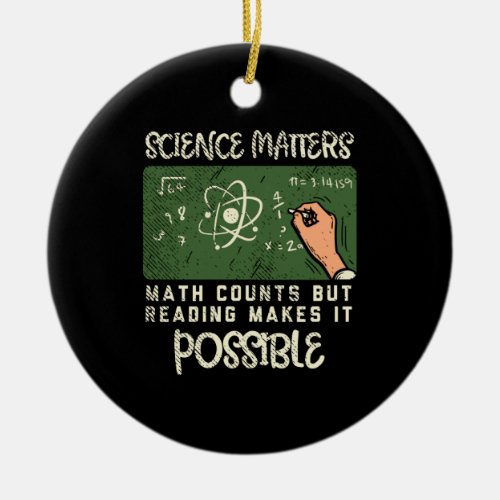Reading _ Reading Makes It Possible Ceramic Ornament
