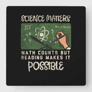 Reading - Reading Makes It Possible Square Wall Clock
