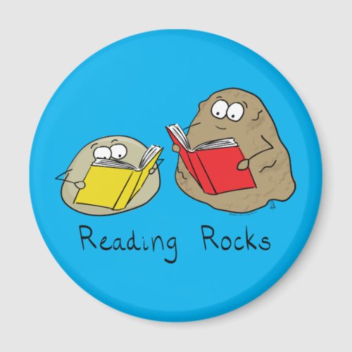 Reading Rocks Funny Book Magnet