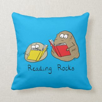 Reading Rocks Funny Book Pillow