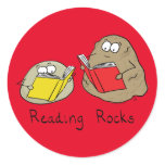 Reading Rocks Funny Book Stickers