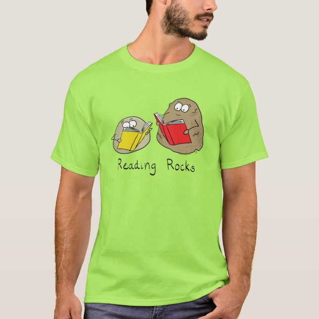 Reading Rocks Funny Book  T-Shirt (Front)