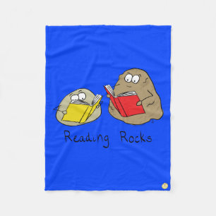 Reading Rocks Funny Kids Fleece Blanket