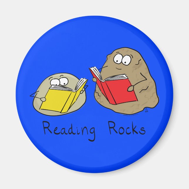 Reading Rocks Funny Kids Magnet (Front)