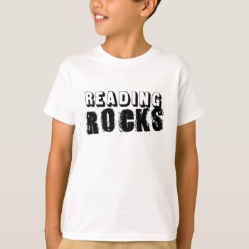 Reading Rocks Kids T-shirt by teachertees at Zazzle