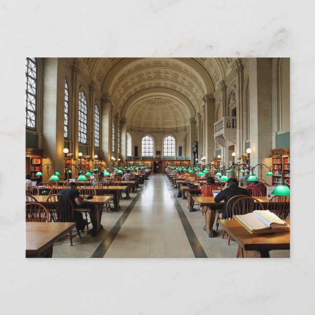 Reading Room Boston Massachusetts Postcard (Front)