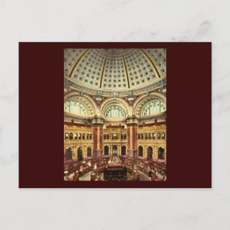 Reading room Library of Congress Washington Postcard