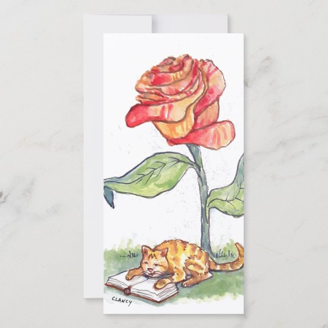 Reading Rose bookmark card (Front)