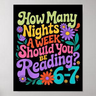 Reading Six Seven Meme Book Lover 67 Teacher 6 7 Poster