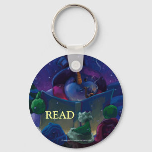 Reading Snowman Art READ Key Chain
