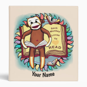 Reading Sock Monkey Binder
