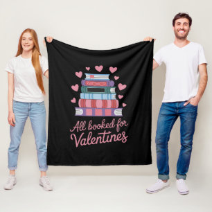 Reading Teacher All Booked for Valentine's Day Fleece Blanket