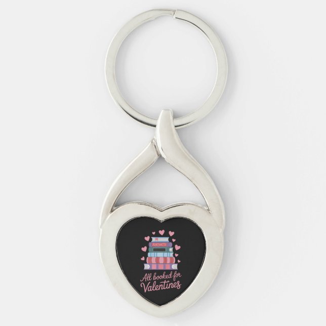 Reading Teacher All Booked for Valentine's Day Keychain (Front)