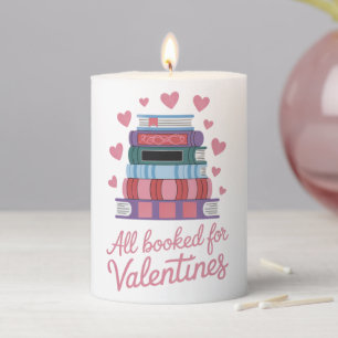 Reading Teacher All Booked for Valentine's Day Pillar Candle