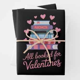 Reading Teacher All Booked for Valentine's Day Wrapping Paper Sheets