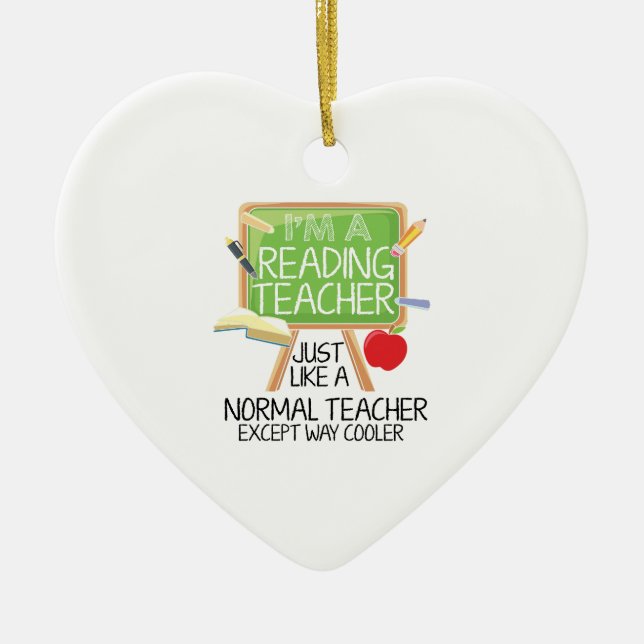 Reading Teacher  Ceramic Ornament (Front)