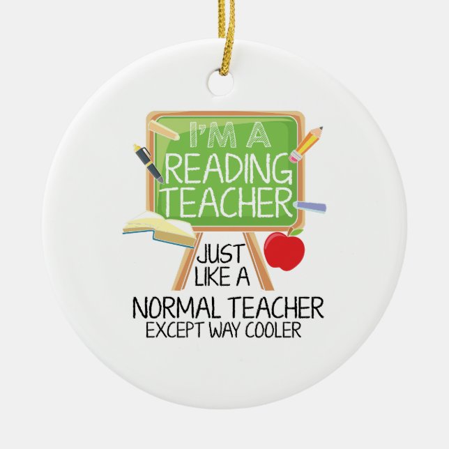 Reading Teacher  Ceramic Ornament (Front)