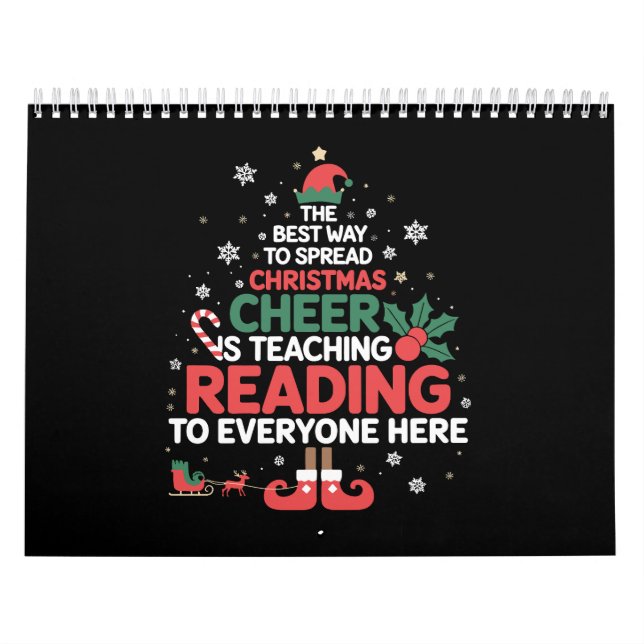 Reading Teacher Christmas Elf Xmas Cheer  Calendar (Cover)