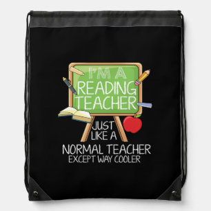 Reading Teacher Drawstring Bag