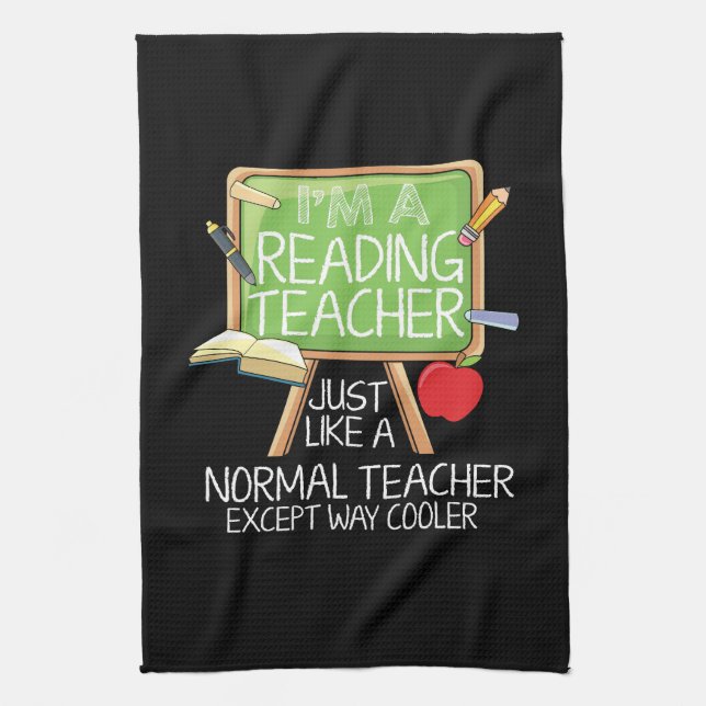 Reading Teacher Kitchen Towel (Vertical)