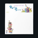 Reading Teacher Note Pad<br><div class="desc">A fun note pad created especially for reading teachers, interventionists, and reading specialists! Features whimsical kids and books. Makes a wonderful gift! To customize with a name at the bottom, simply click the customize button below the note pad and type in the desired name using the guide tools.</div>