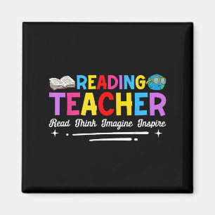 Reading Teacher Read Think Imagine Inspire Magnet