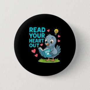 Reading Teacher Valentine Day Read Your Heart Out  Button
