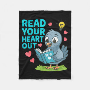 Reading Teacher Valentine Day Read Your Heart Out Fleece Blanket