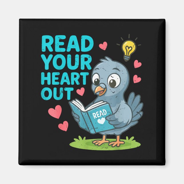 Reading Teacher Valentine Day Read Your Heart Out  Magnet (Front)