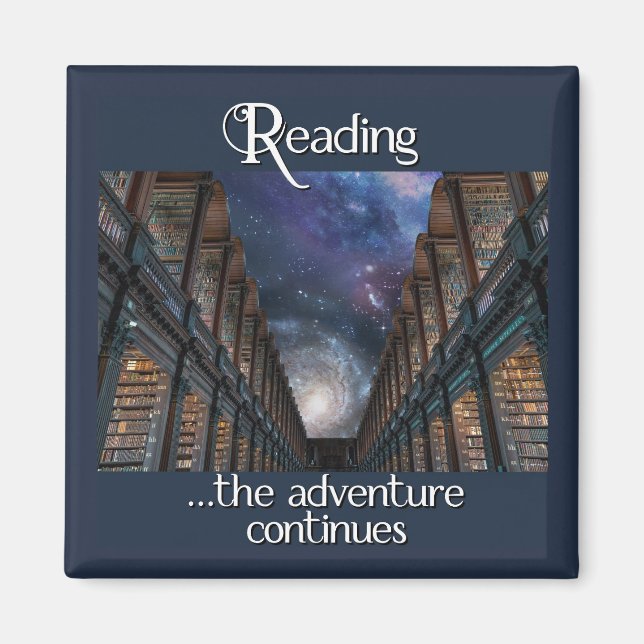 Reading, the adventure continues magnet (Front)