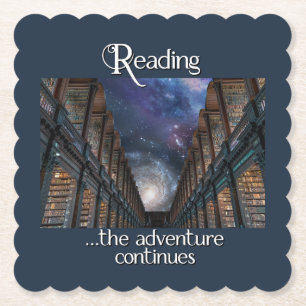 Reading, the adventure continues paper coaster