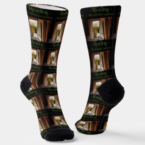 Reading the adventure continues socks