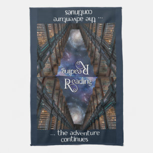 Reading … the adventure continues tea towel