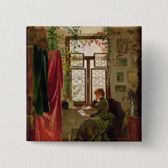 Reading the letter pinback button (Front)