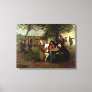 Reading the News Canvas Print