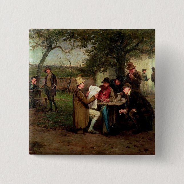 Reading the News Pinback Button (Front)