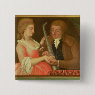 Reading the Palm (oil on canvas) Pinback Button