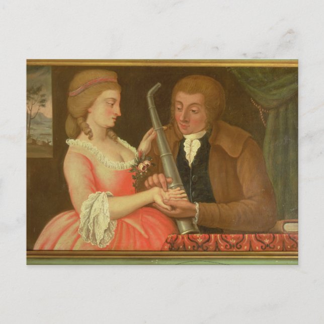 Reading the Palm (oil on canvas) Postcard (Front)