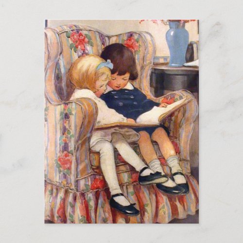 Reading Together Postcard